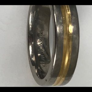 Titanium/ gold men’s wedding Band